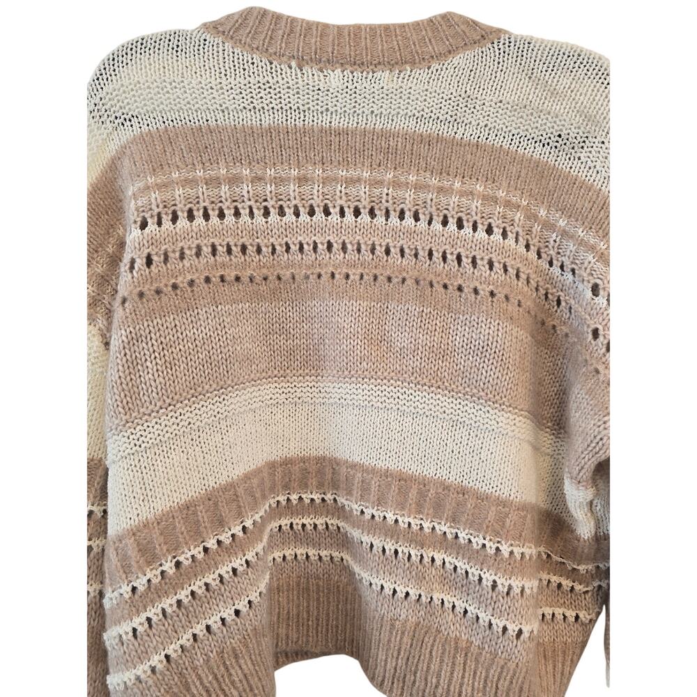 LUSH Knitted Cream and Tan Long Sleeve SWEATER Size L NWOT - Picture 6 of 8